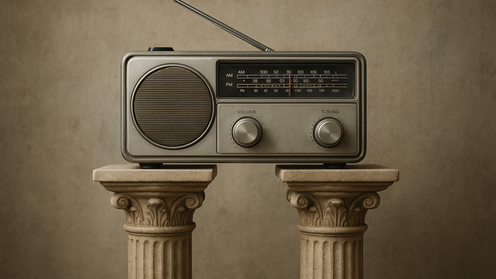 Radio auf zwei Säulen